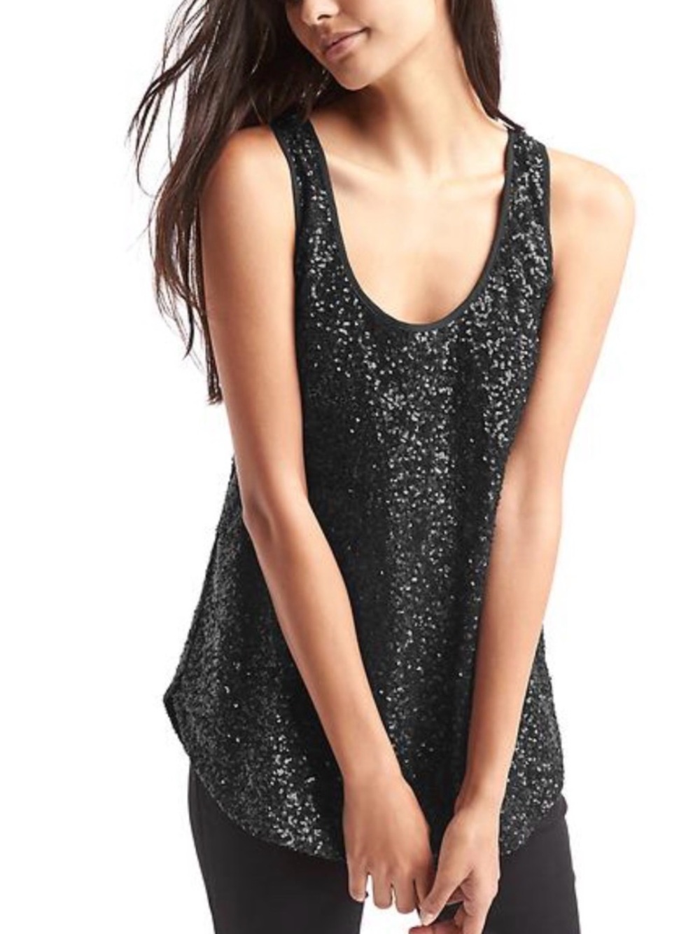 Woman’s GAP Black Sequin Tank Top